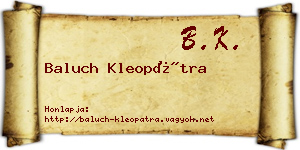 Baluch Kleopátra névjegykártya